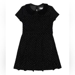 Epic Threads Girl Cap Sleeve velvet gold shiny polka dots Holiday Dress